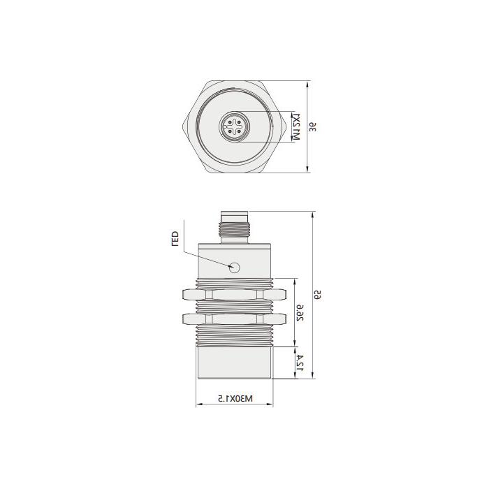 IO-Link Hub、RFID、φ30 x65mm、可读/写紧凑型处理器、FIS108